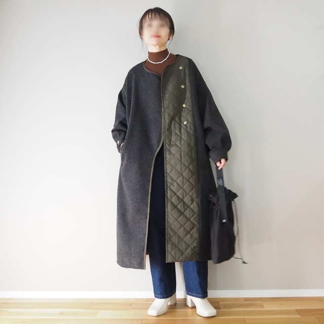 去年買ったキルティングコート、今年っぽく着たい！【2021秋冬