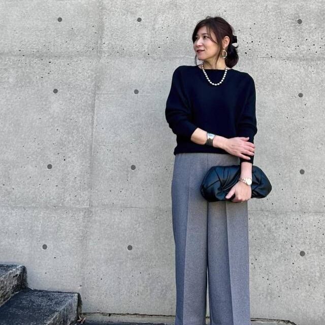 卒業式・入学式はグレーワイドパンツを着回し！ ママ向けコーデ