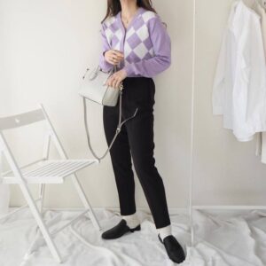 アーガイルとは|画像でわかるファッション用語の意味 /アーガイルとは?/アーガイルはどんなデザイン?/アーガイルの服(レディース)/アーガイルのトップス